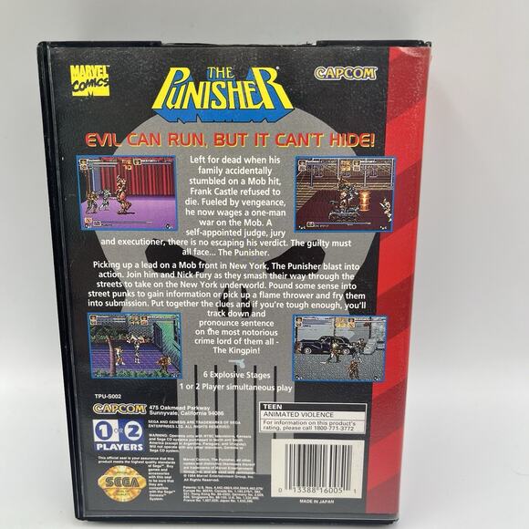 The Punisher (Sega Genesis, 1994) With Original Box - Picture 7 of 14